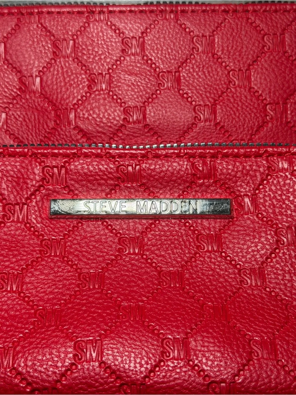 Steve Madden Red Quilted Wristlet Clutch